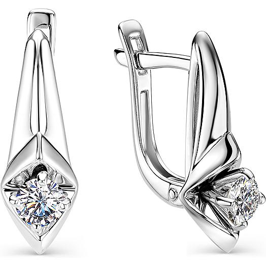 

Серьги женские из серебра АЛЬКОР 02-0694, фианит, 02-0694