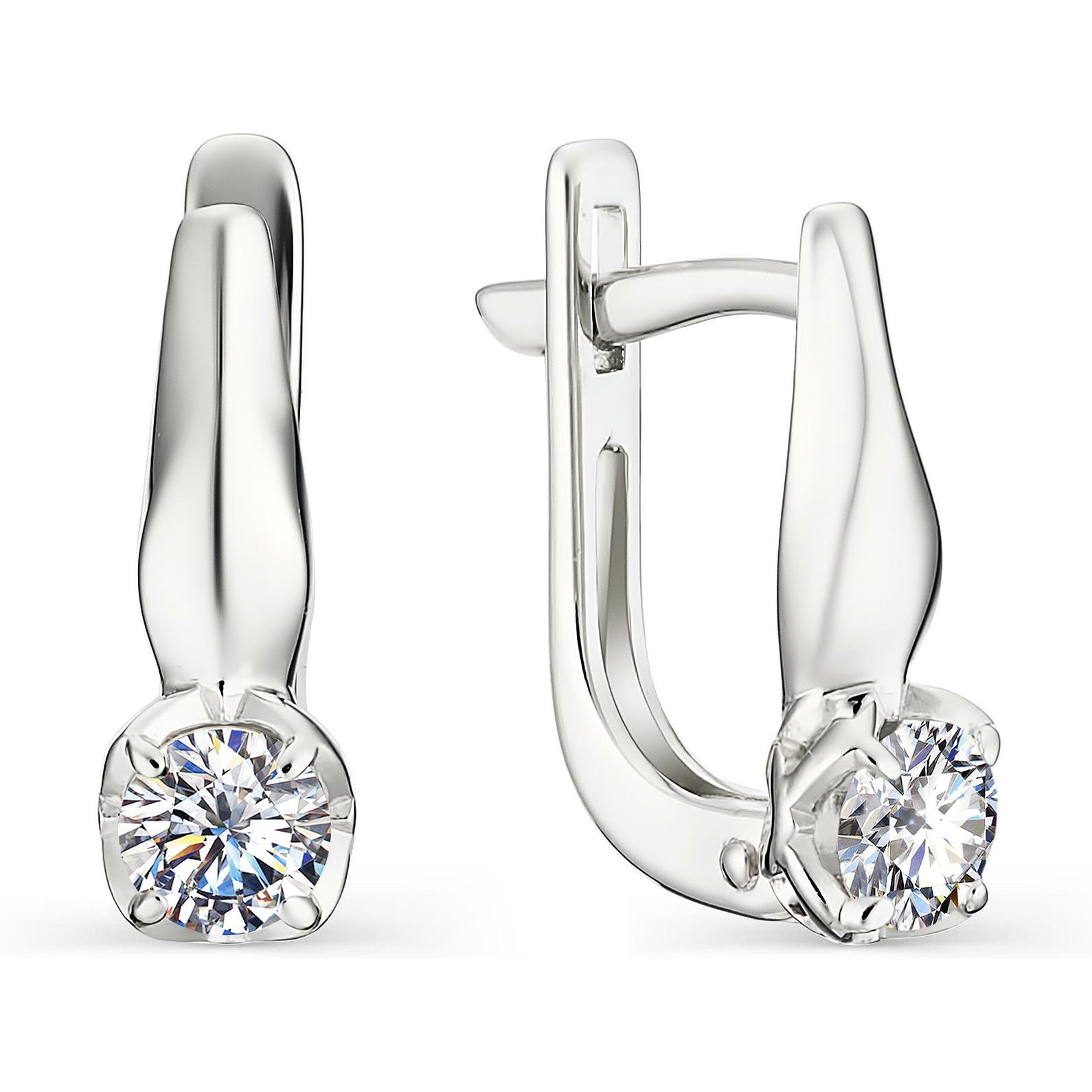 

Серьги женские из серебра АЛЬКОР 02-1159, фианит, 02-1159