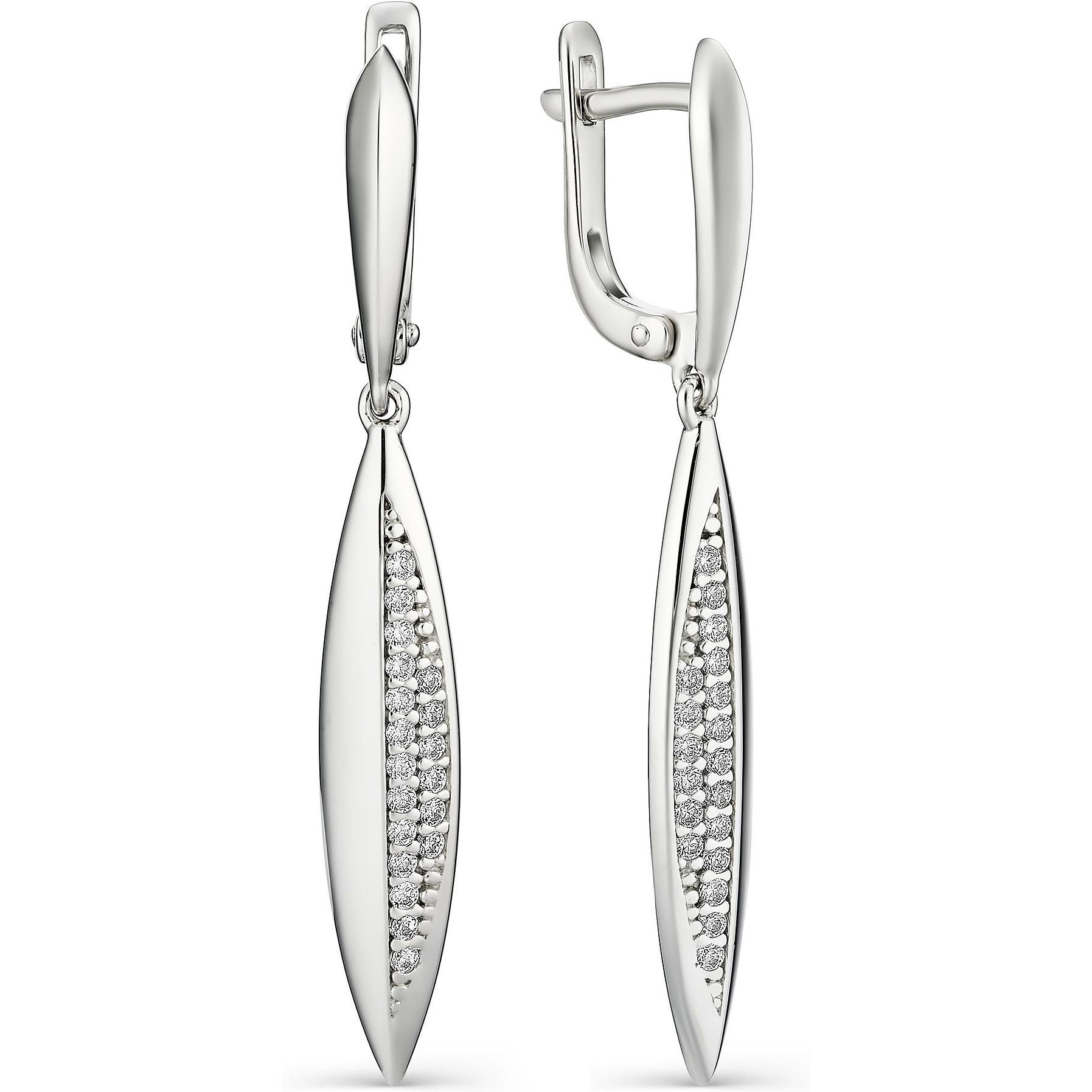 

Серьги женские из серебра АЛЬКОР 02-1273, фианит, 02-1273