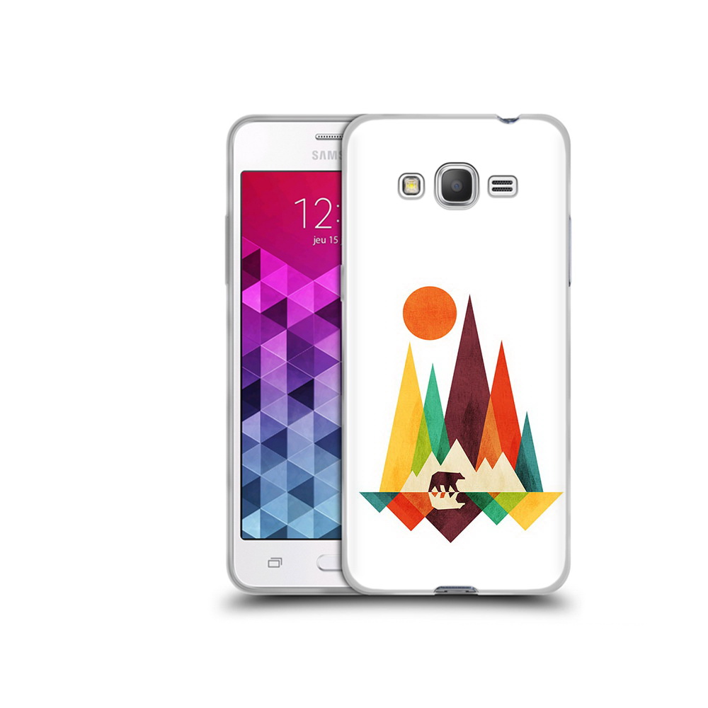 

Чехол MyPads Tocco для Samsung Galaxy Grand Prime нарисованные горы с медведем, Прозрачный, Tocco