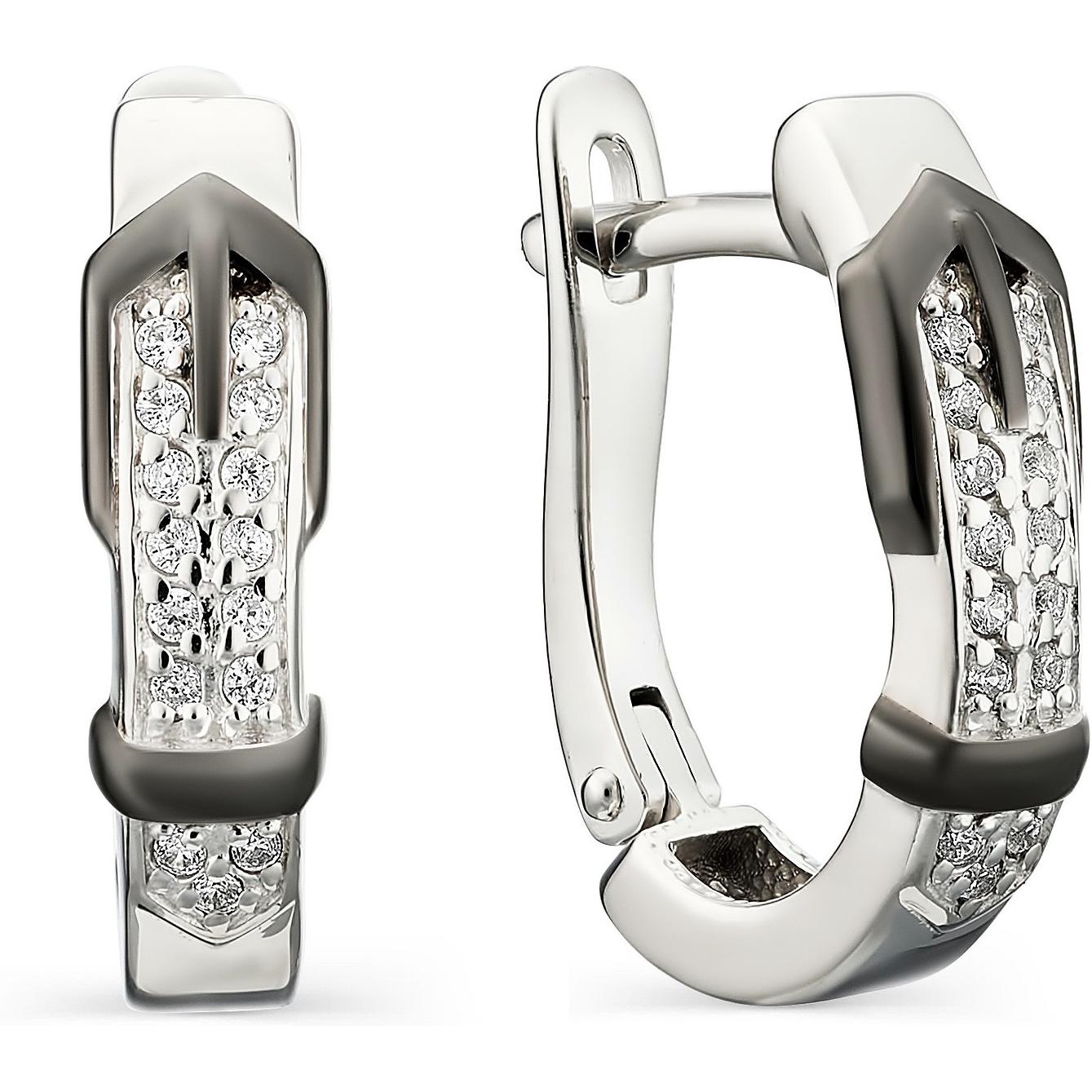 

Серьги женские из серебра АЛЬКОР 02-1115, фианит, 02-1115