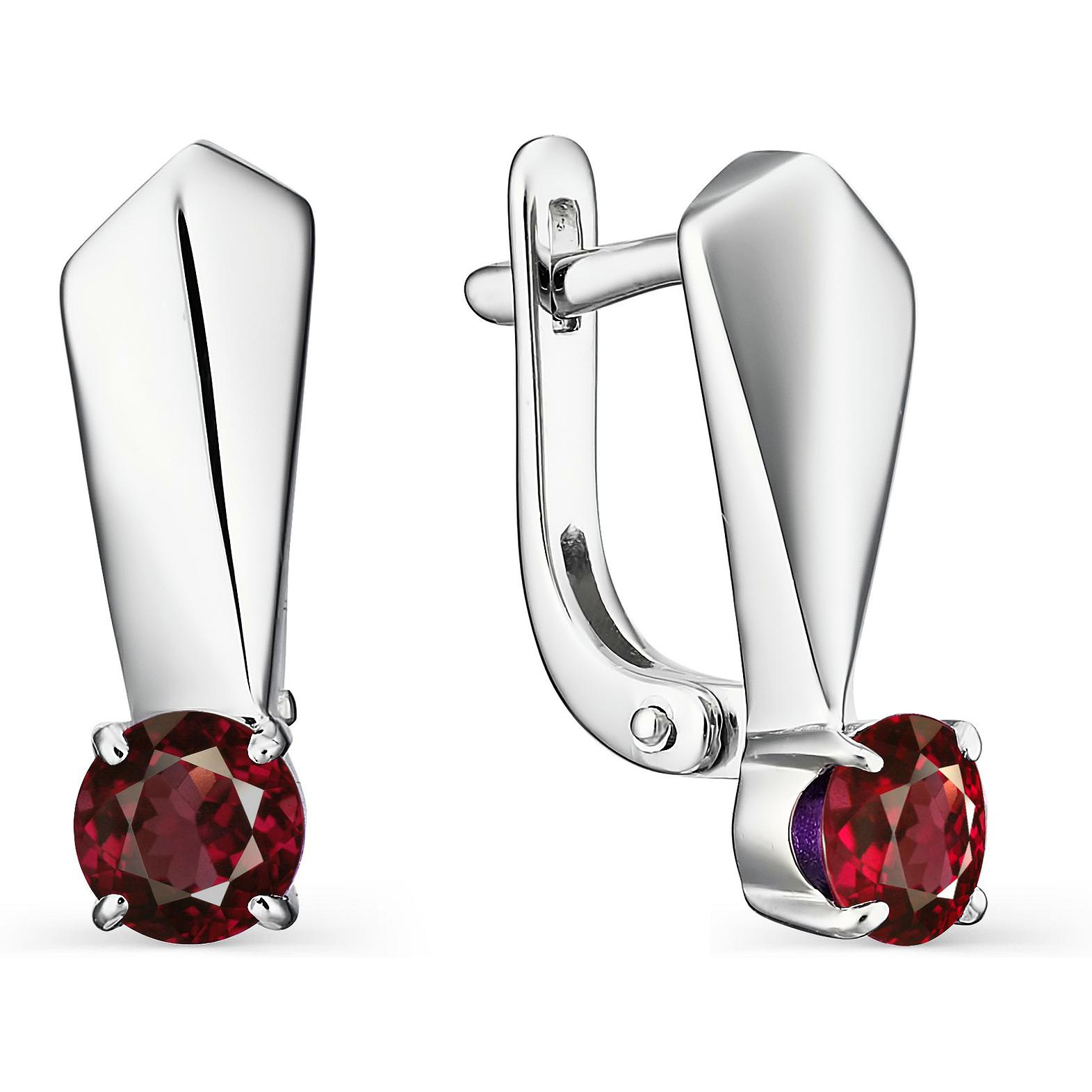 

Серьги женские из серебра АЛЬКОР 02-1212, гранат