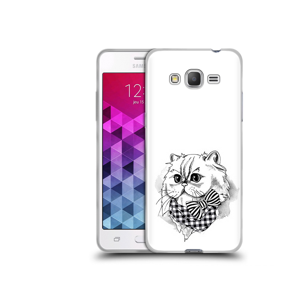 

Чехол MyPads Tocco для Samsung Galaxy Grand Prime нарисованная красивая кошечка, Прозрачный, Tocco