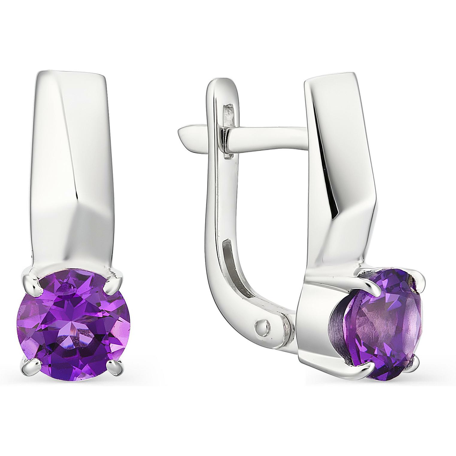 

Серьги женские из серебра АЛЬКОР 02-1214, аметист
