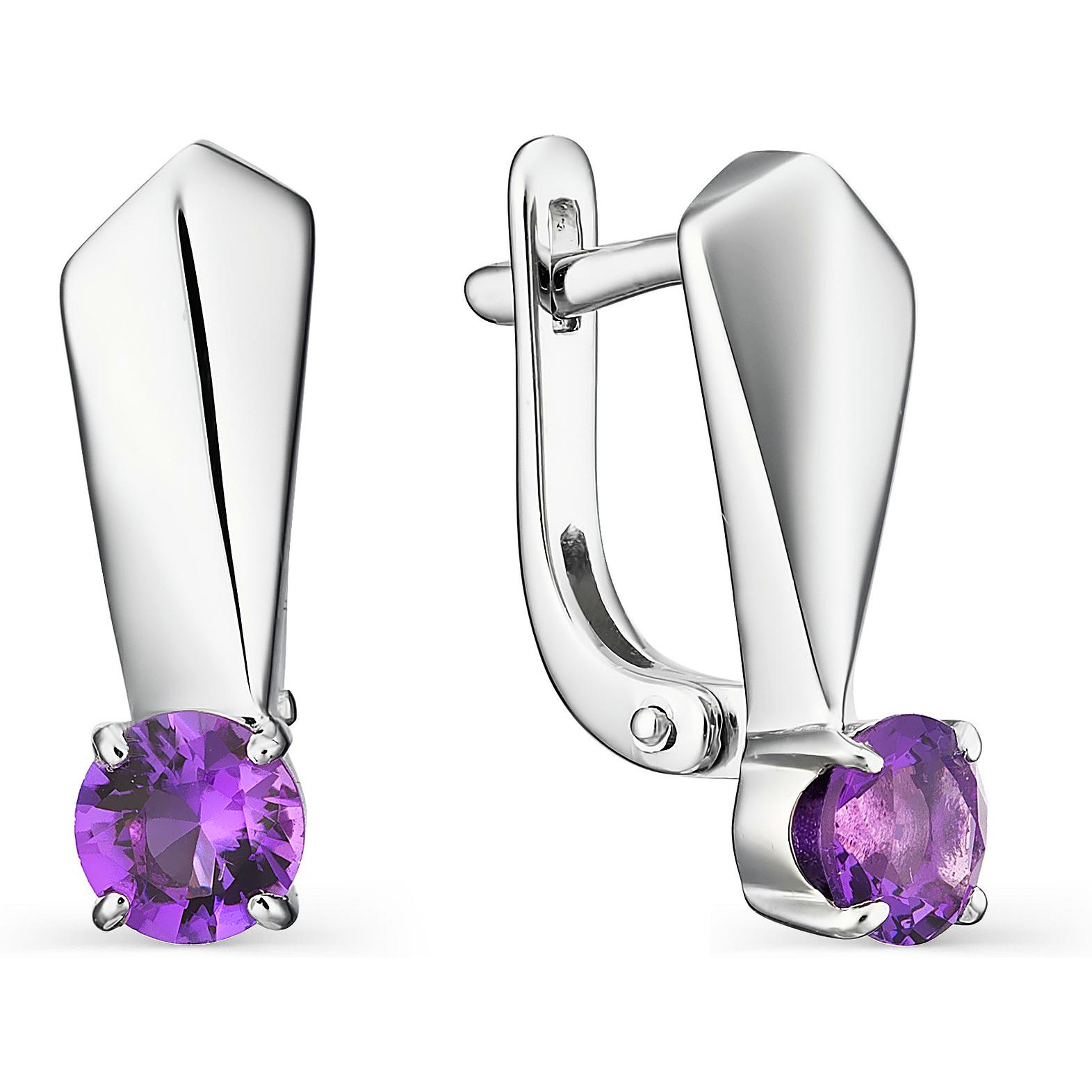 

Серьги женские из серебра АЛЬКОР 02-1212, аметист