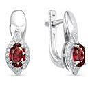 

Серьги женские из серебра АЛЬКОР 02-0367, гранат/фианит, 02-0367