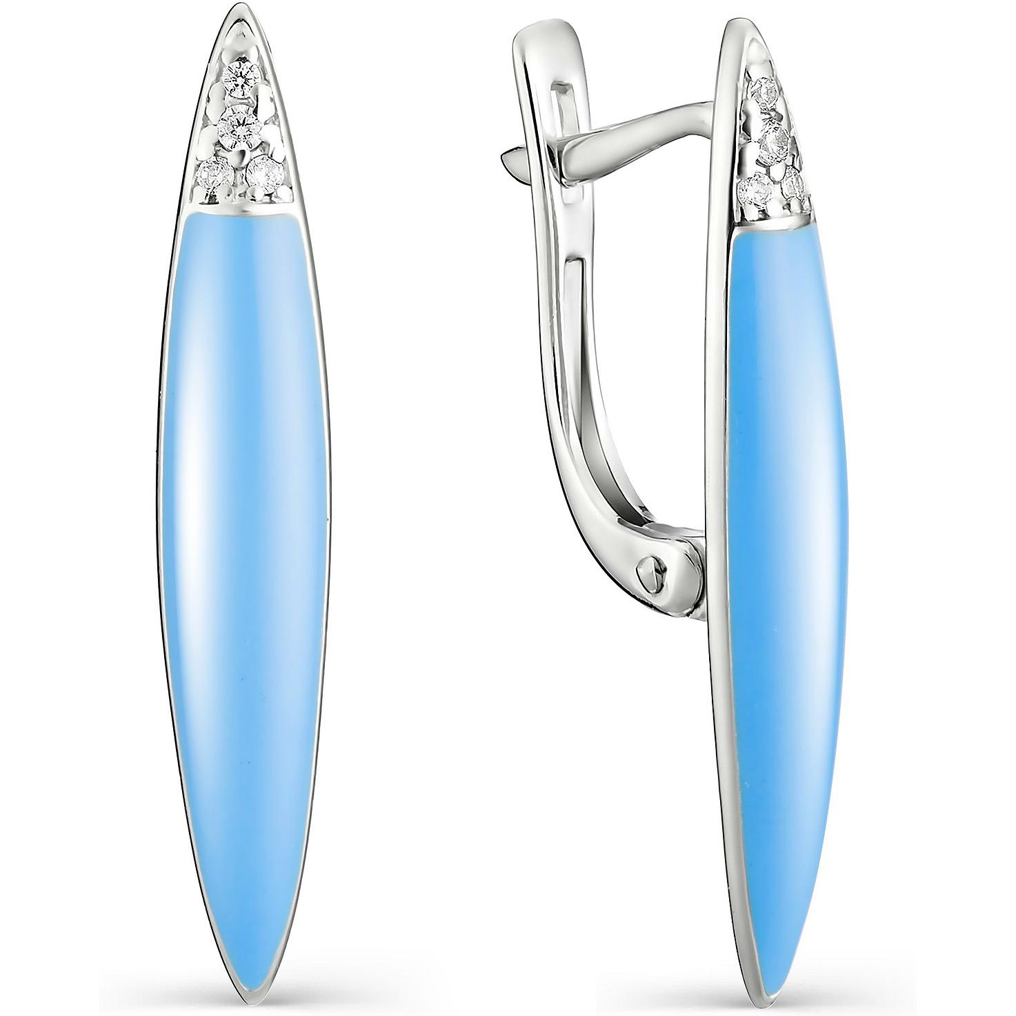 

Серьги женские из серебра АЛЬКОР 02-0816, фианит