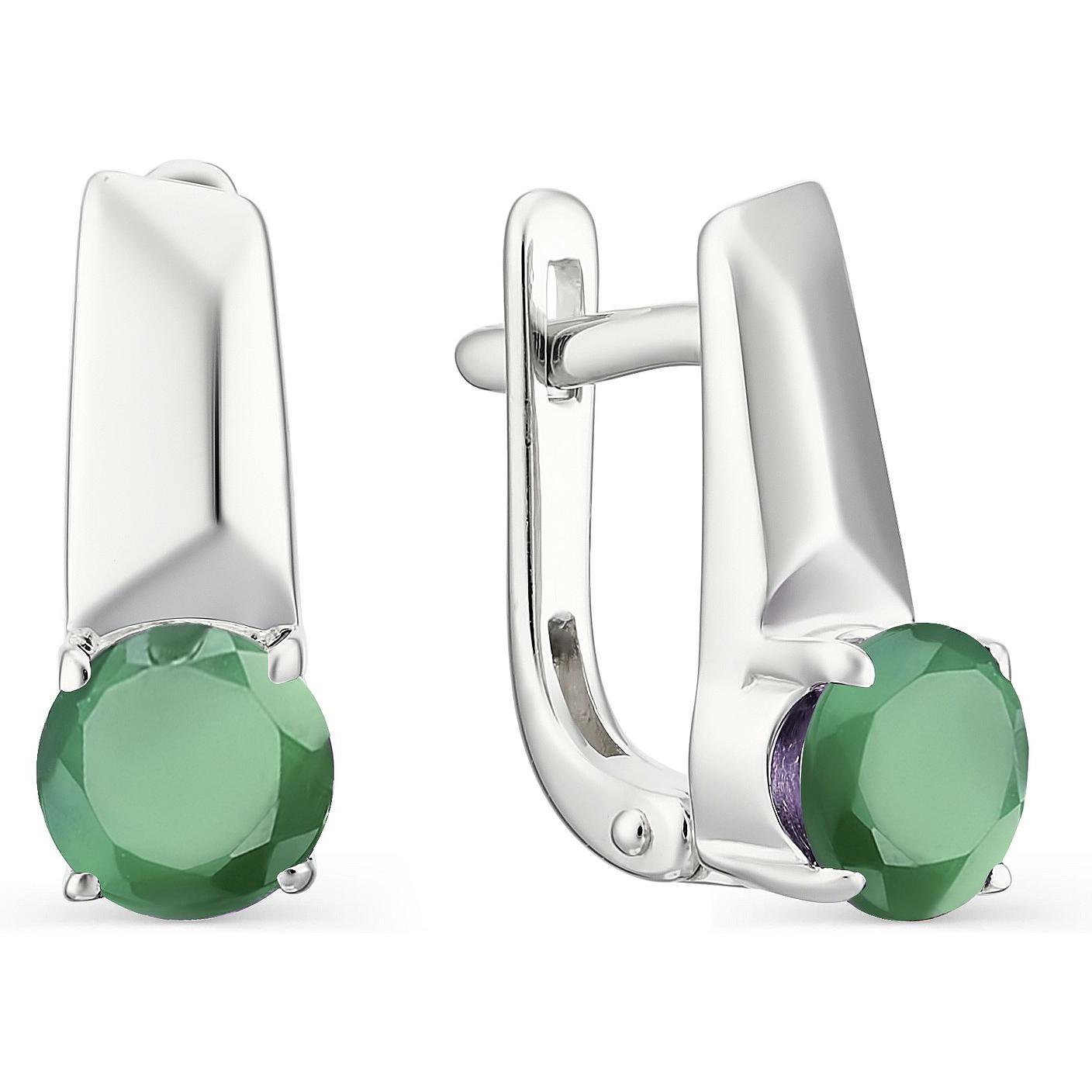 

Серьги женские из серебра АЛЬКОР 02-1216, агат, 02-1216