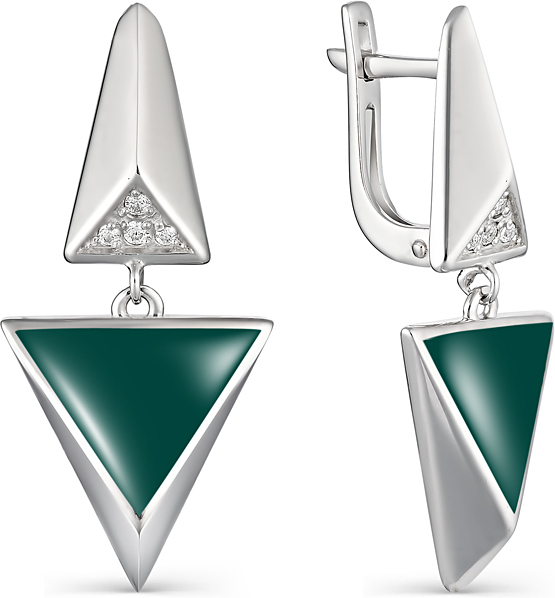 

Серьги женские из серебра АЛЬКОР 02-0975, фианит