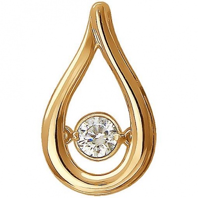 

Бегунок из красного золота Эстет 01П117958, фианит, 01П117958