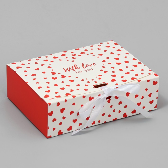 

Складная коробка подарочная With love, 16.5 х 12.5 х 5 см, Разноцветный