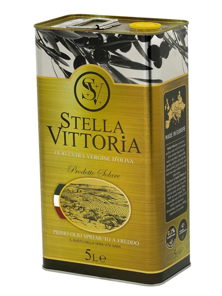 Масло Оливковое Stella Vittoria Extra Virgin нерафинированное (Италия) ж/б 5л + распылител