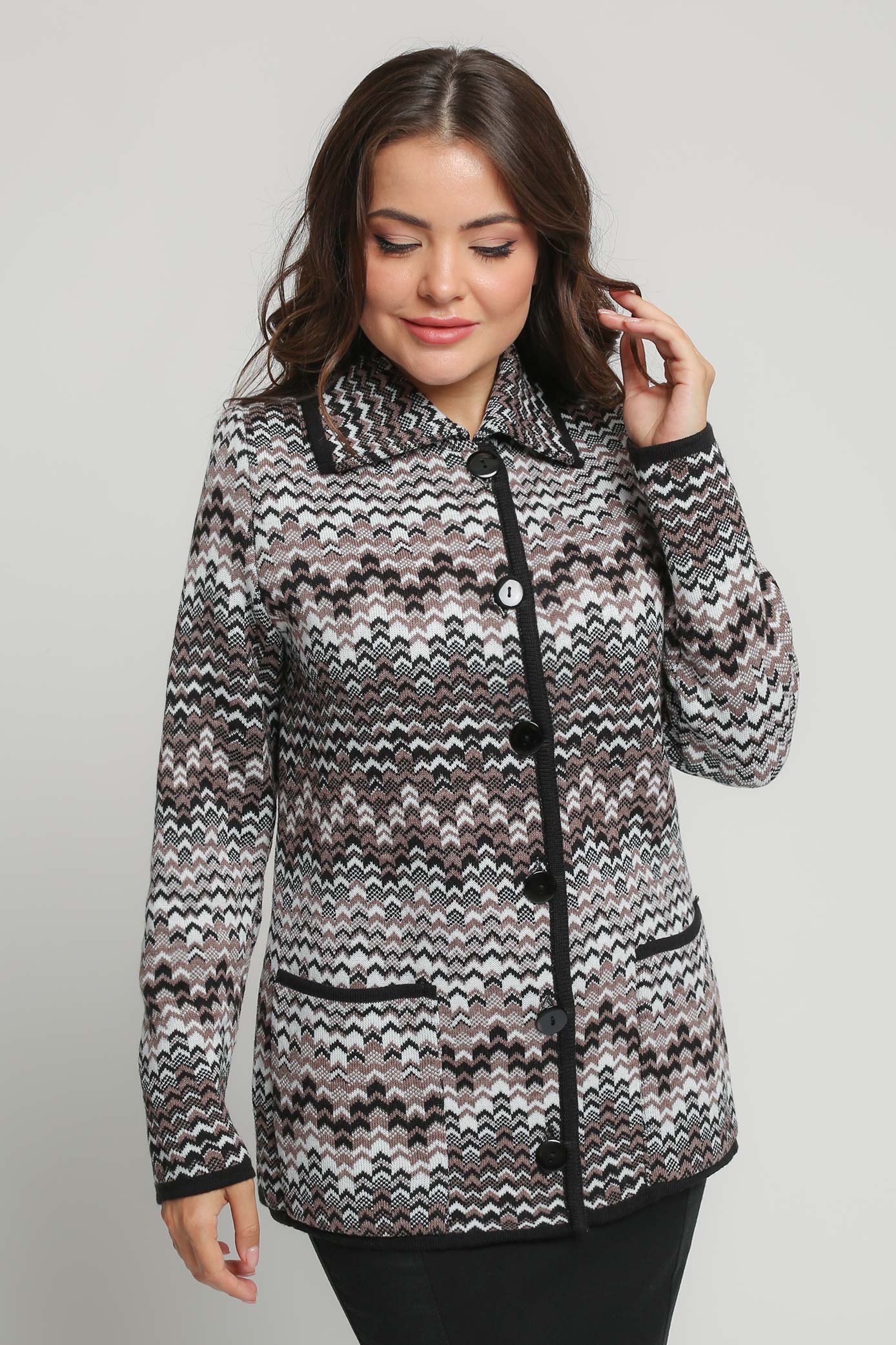 

Кардиган женский Злата Стиль С 1518 коричневый 58, С 1518