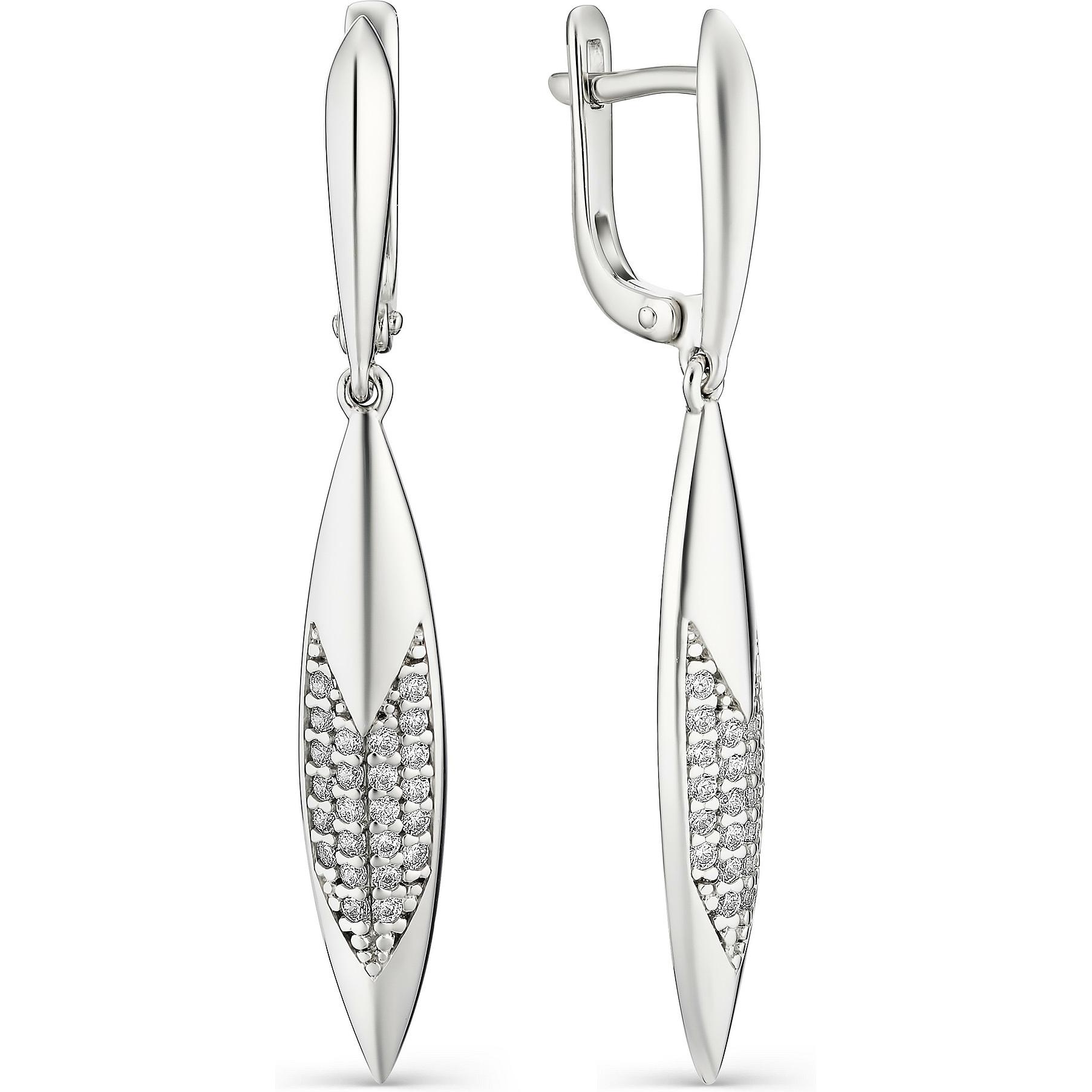 

Серьги женские из серебра АЛЬКОР 02-1270, фианит, 02-1270