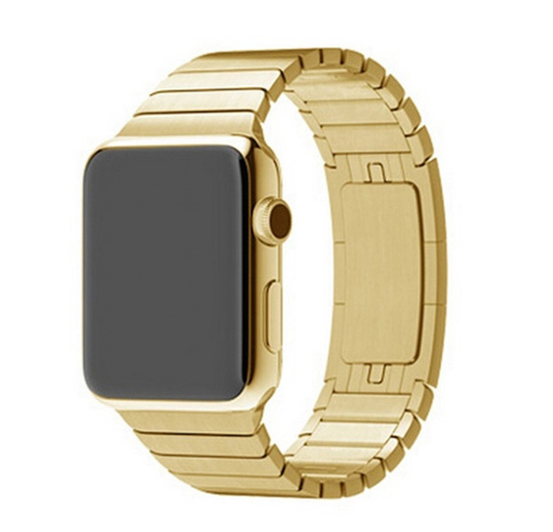 

Ремешок блоковый из нержавеющей стали для Apple Watch 42/44мм (4), золотой, бабочка