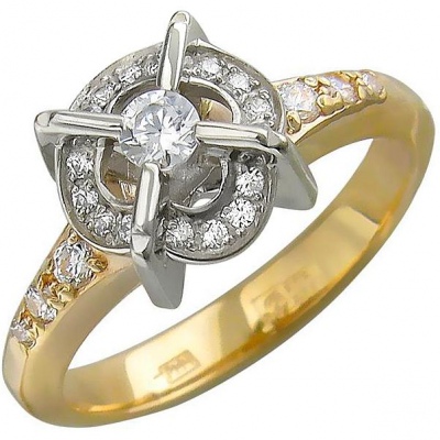 

Кольцо из комбинированного золота с фианитом р. 17,5 Эстет 01К166543Ж, 01К166543Ж