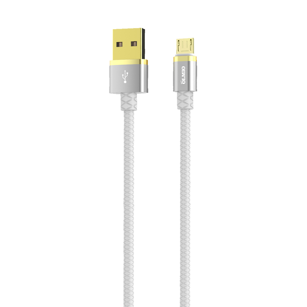 фото Кабель deluxe, usb 2.0 - microusb, 1м, 2.1a, белый, olmio,