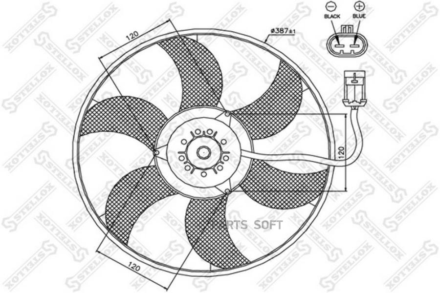 

STELLOX 2999308SX 29-99308-SX_вентилятор охлаждения!\ Opel Corsa 1.0-1.8 00>/Combo 1.6 01>