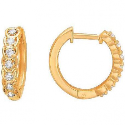 

Серьги из красного золота с фианитом Эстет 01С115582, 01С115582