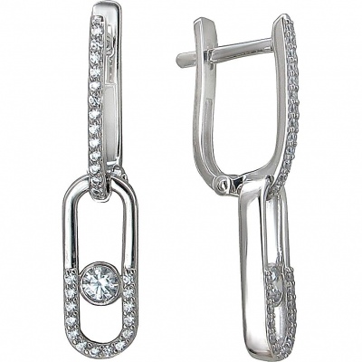 

Серьги из белого золота с фианитом Эстет 01С1213122, 01С1213122