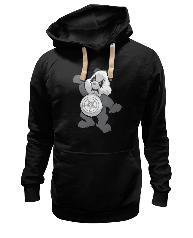 

Толстовка унисекс Printio Мишка kiss черная 2XL, Черный, Мишка kiss
