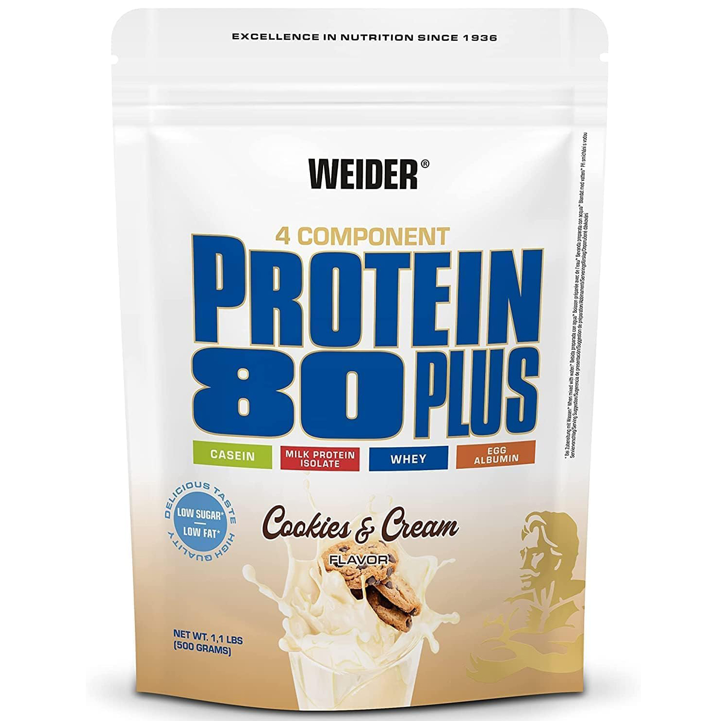 Многокомпонентный протеин Weider Protein 80 Plus, 500 г, печенье-крем
