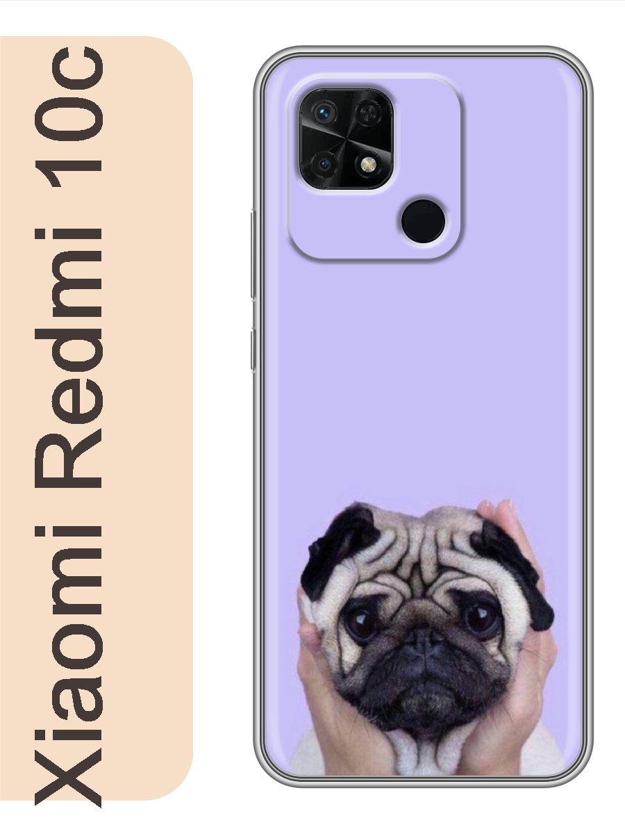 

Чехол на Xiaomi Redmi 10c мопс 310, Прозрачный, red10czhiv
