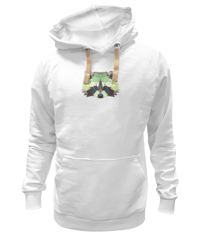 

Худи унисекс Printio Полигональная енот белое 2XL, Белый, Полигональный енот
