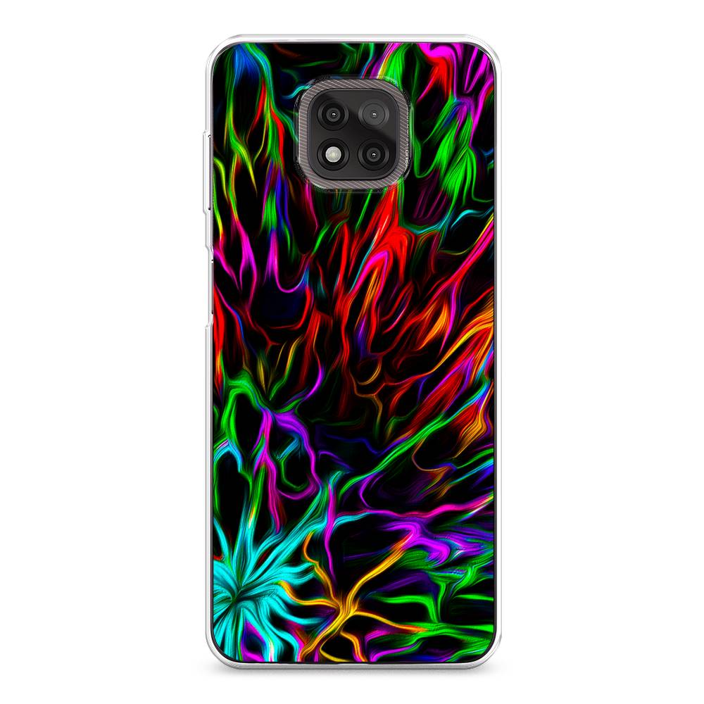 

Чехол на Motorola Moto G Power 2021 "Разноцветные разводы", Голубой;зеленый;оранжевый, 242750-3
