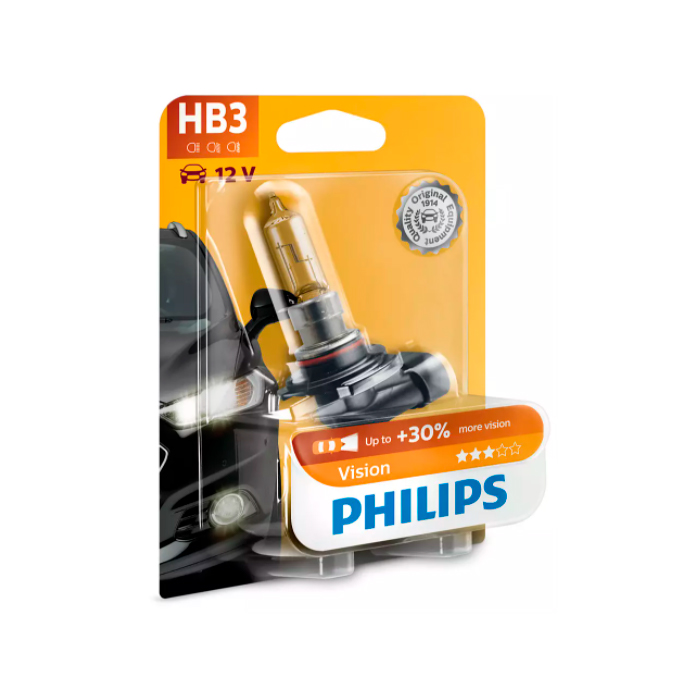 фото Лампа галогенная блистер 1шт hb3 12v 60w p20d premium philips 9005prb1