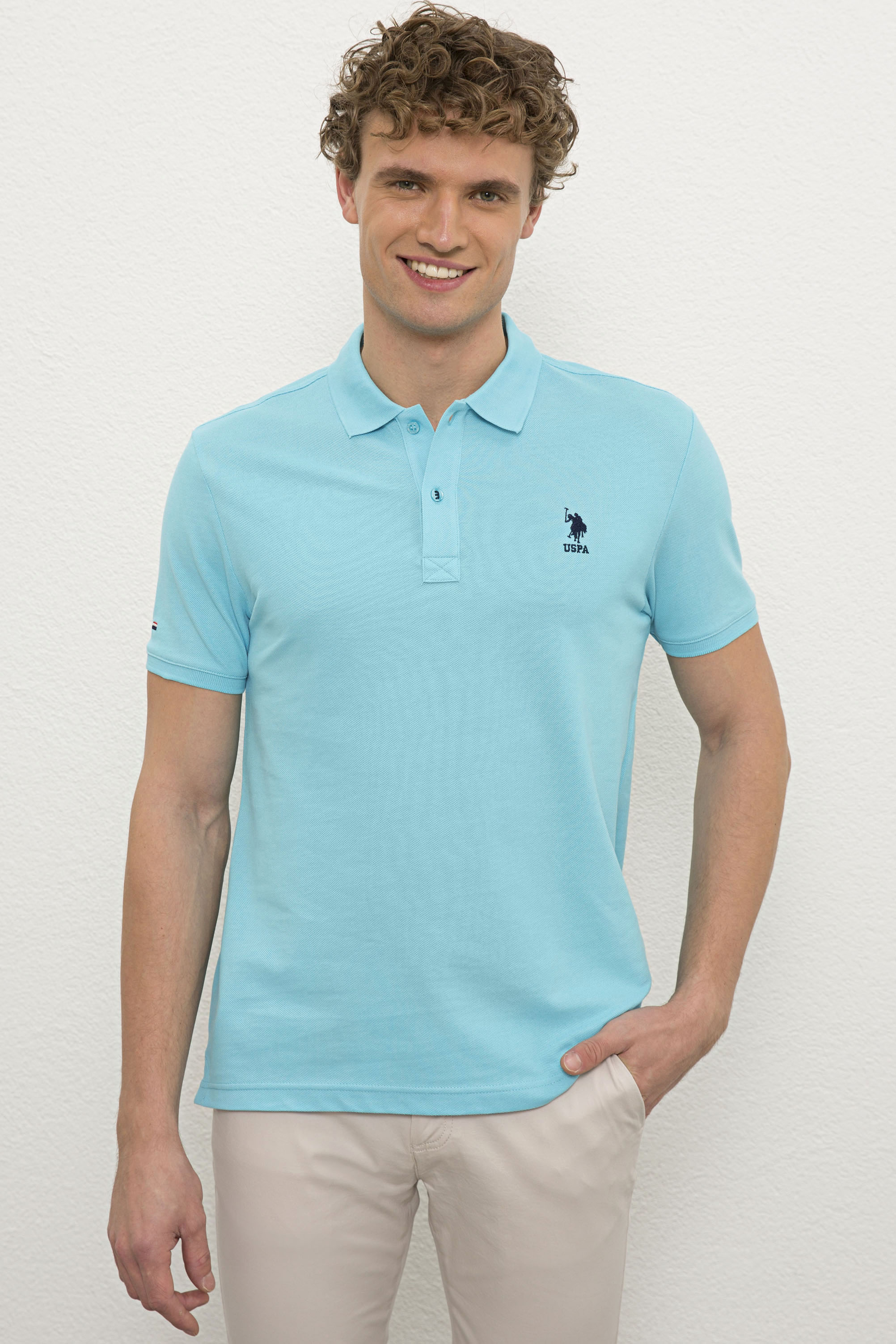

Футболка мужская U.S. POLO Assn. G081SZ0110TP04IY020 бирюзовая S, G081SZ0110TP04IY020