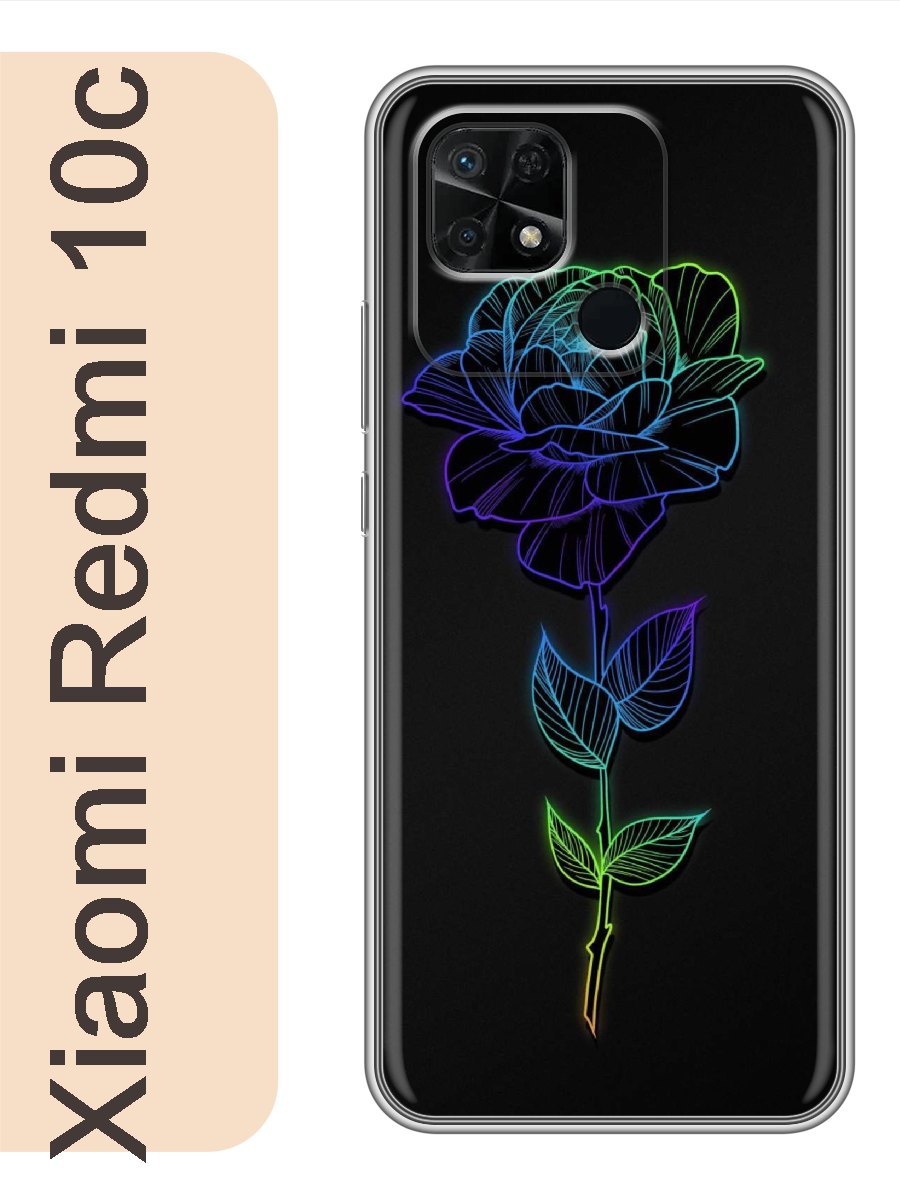 

Чехол на Xiaomi Redmi 10c цветок неон 266, red10crzne
