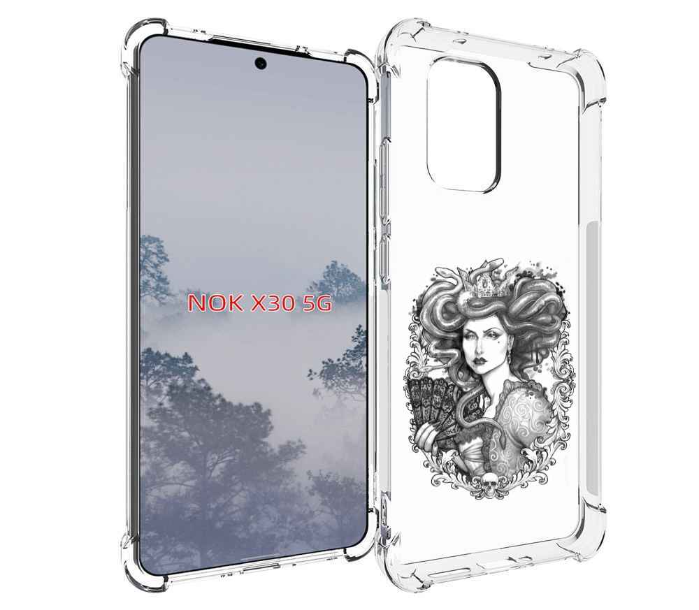 

Чехол MyPads медуза черно белый для Nokia X30 5G, Tocco