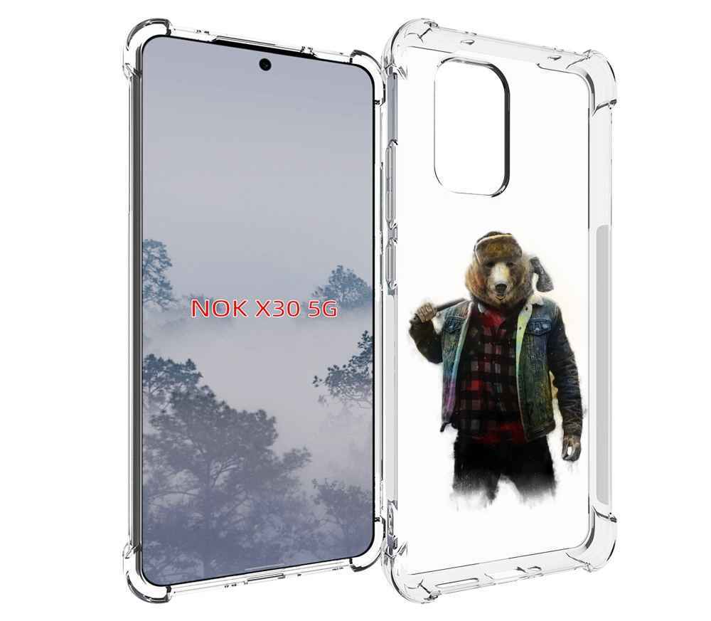 

Чехол MyPads медведь с топором для Nokia X30 5G, Tocco