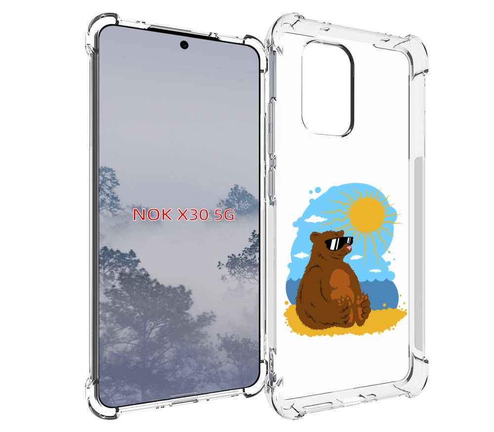 

Чехол MyPads медведь на чиле для Nokia X30 5G, Tocco