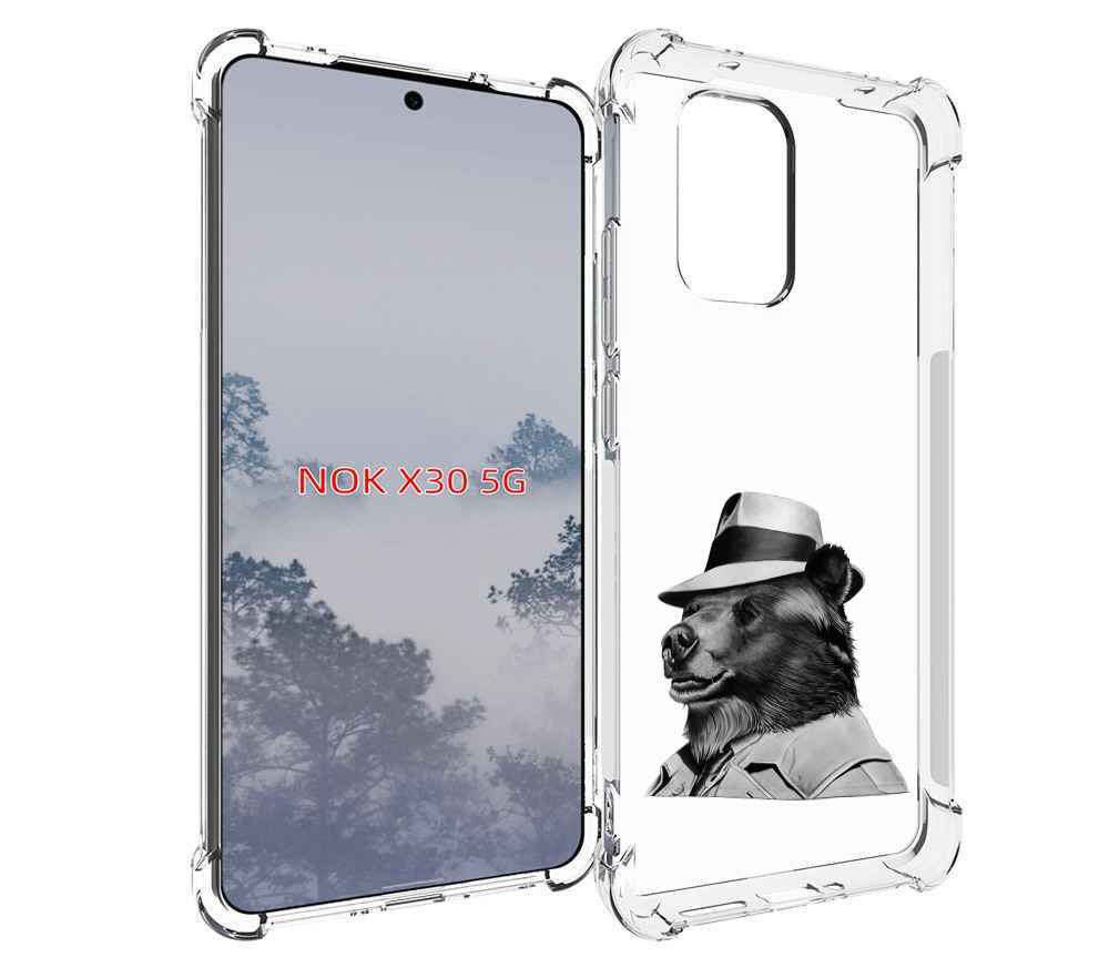 

Чехол MyPads медведь в шляпе для Nokia X30 5G, Tocco
