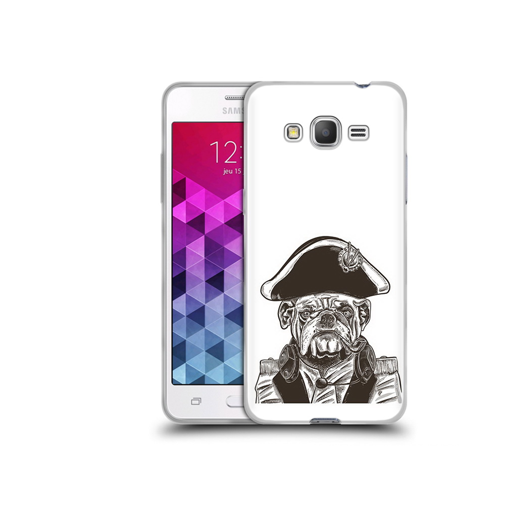 

Чехол MyPads Tocco для Samsung Galaxy Grand Prime мопс генерал, Прозрачный, Tocco