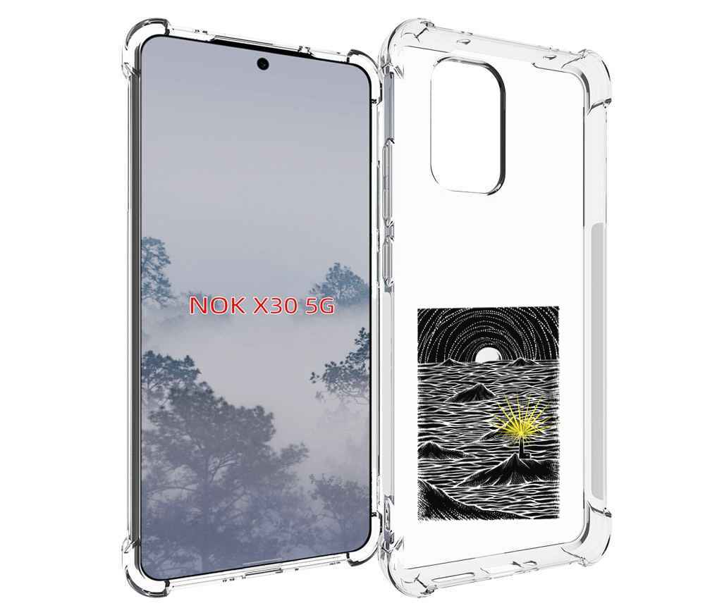 

Чехол MyPads маяк в черно белом море для Nokia X30 5G, Tocco