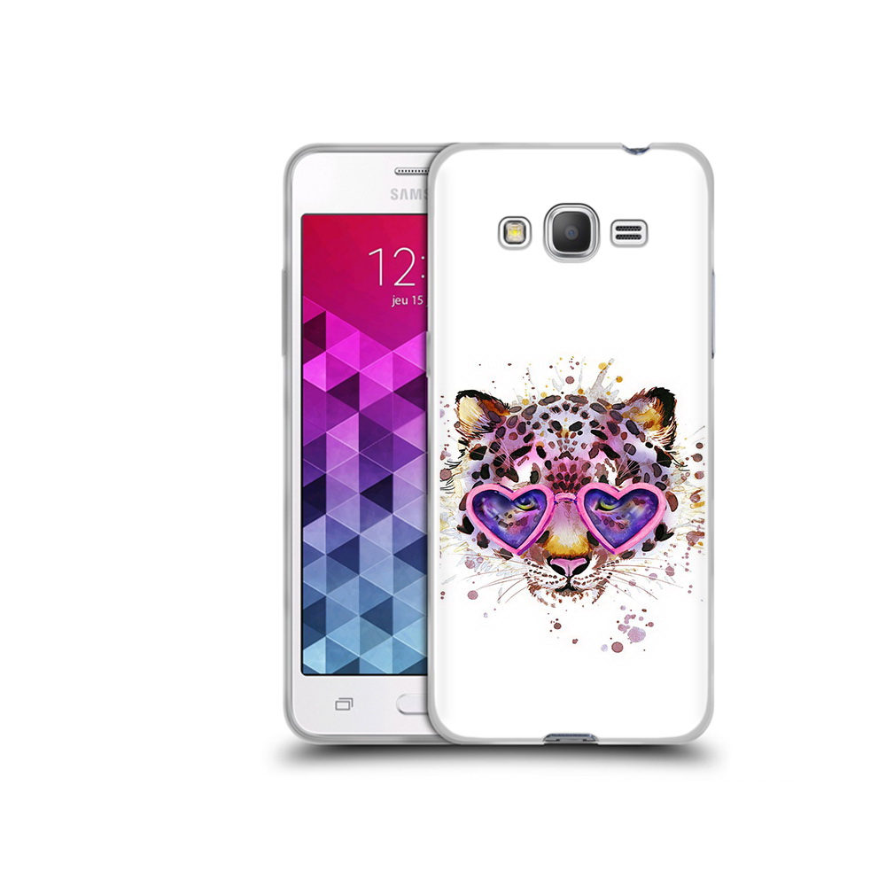 

Чехол MyPads Tocco для Samsung Galaxy Grand Prime модный леопард, Прозрачный, Tocco