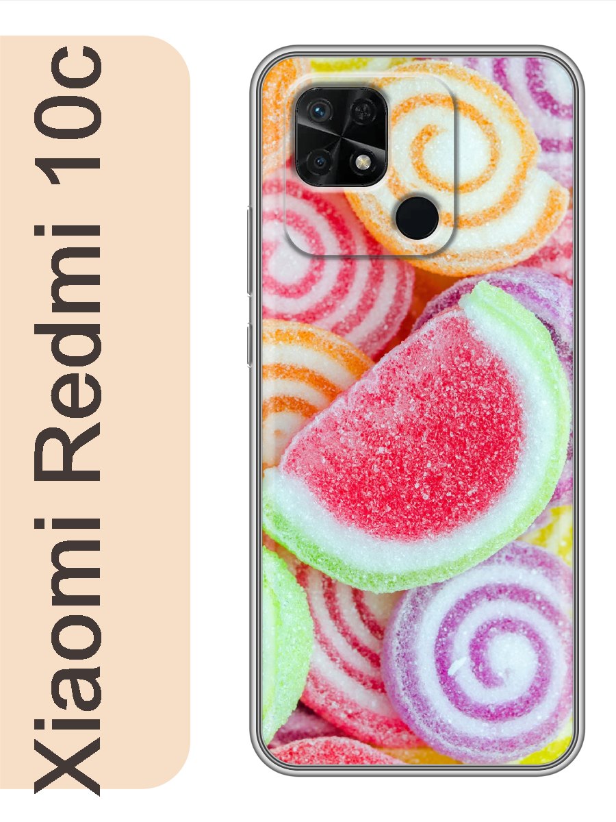 

Чехол на Xiaomi Redmi 10c сладости 218, Прозрачный, red10cswts
