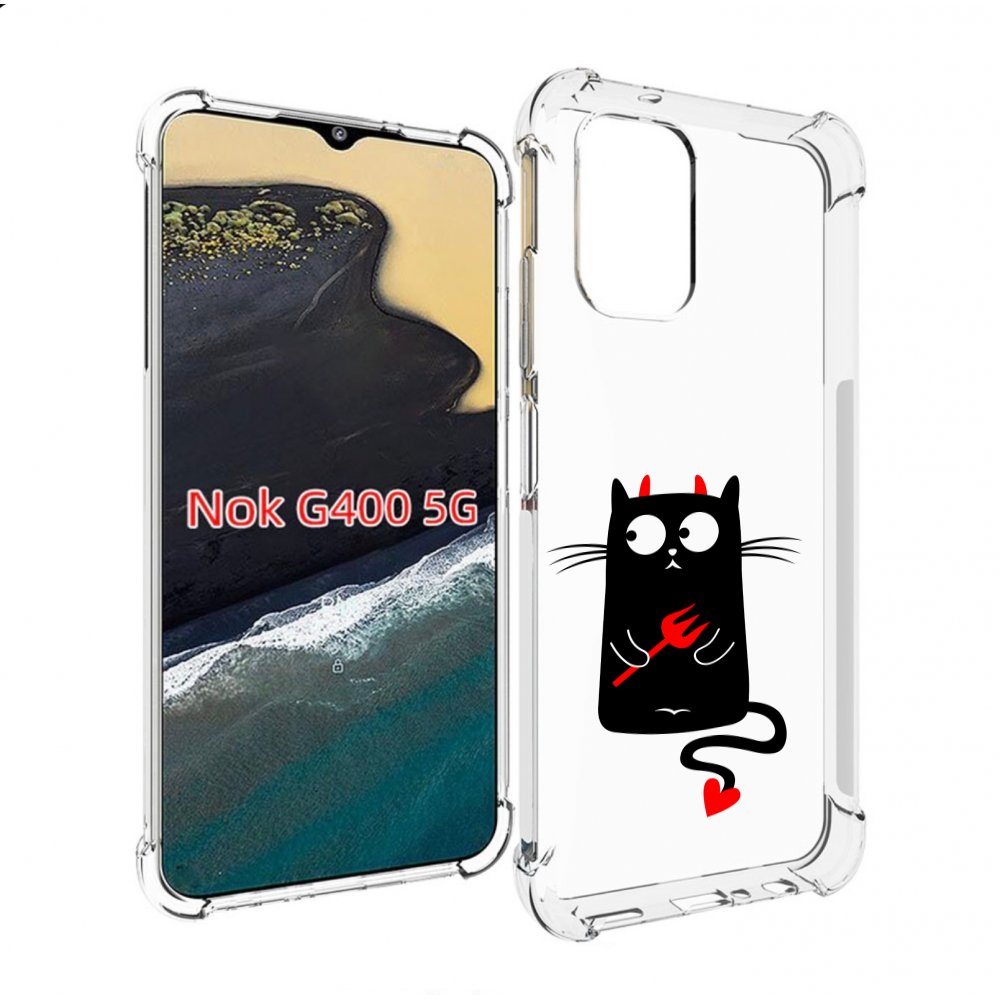 

Чехол MyPads Кот демон для Nokia G400 5G, Прозрачный, Tocco