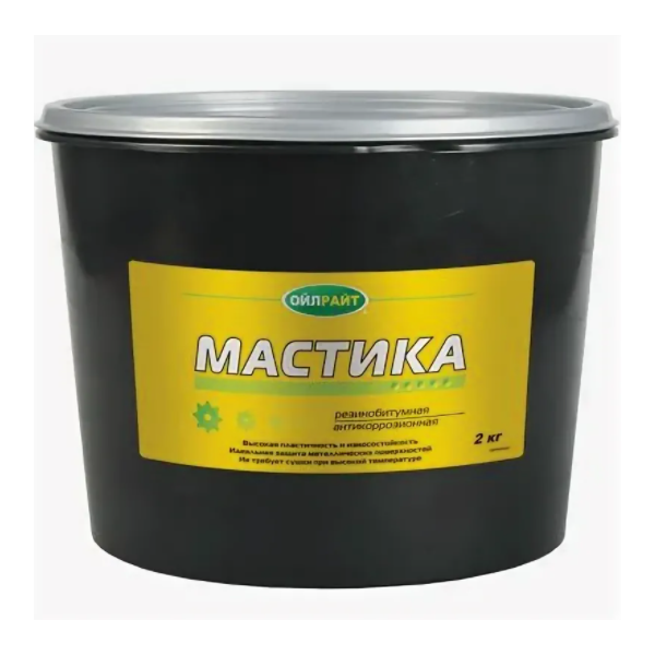 фото Oil right мастика резинобитумная (пласт. банка) - 2 кг. /4 oilright 6101