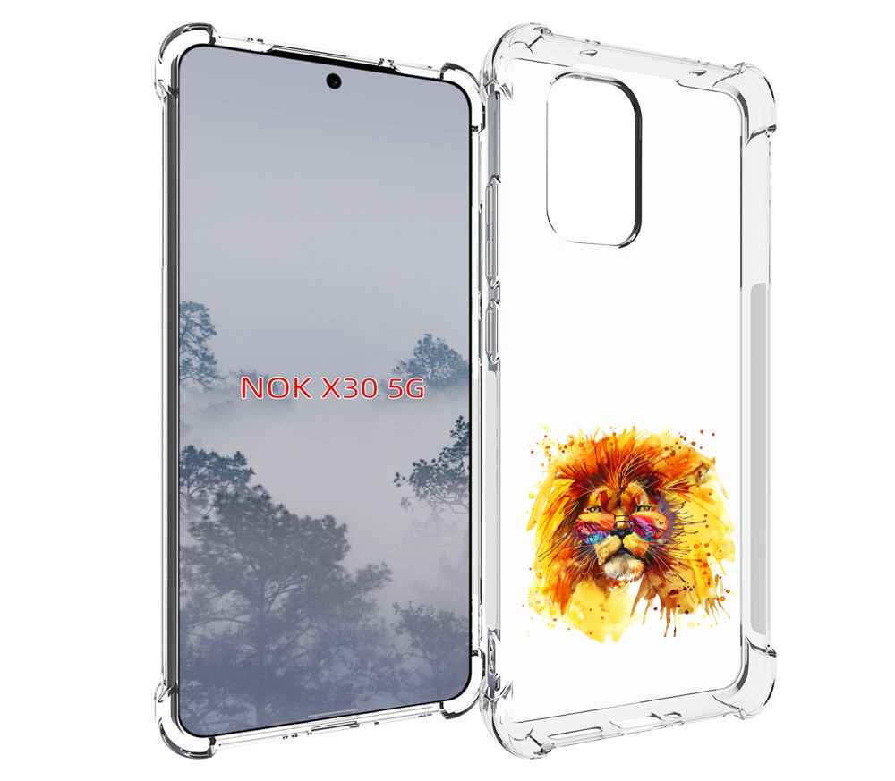 

Чехол MyPads лев в очках для Nokia X30 5G, Tocco