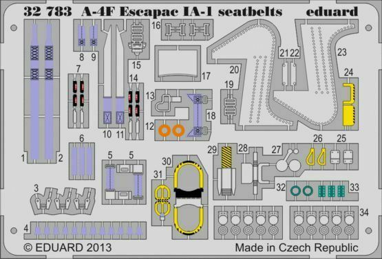 фото Фототравление eduard 32783 привязные ремни a-4f escapac ia-1 seatbelts