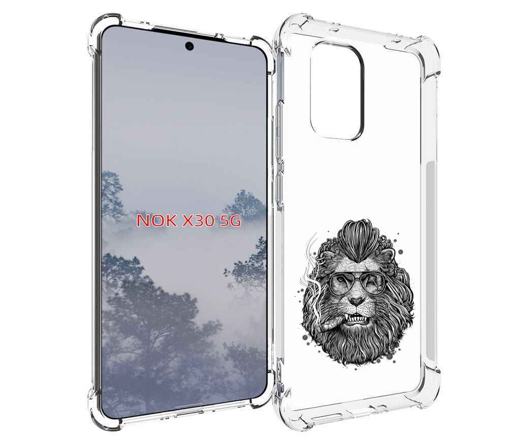 

Чехол MyPads курящий лев для Nokia X30 5G, Tocco