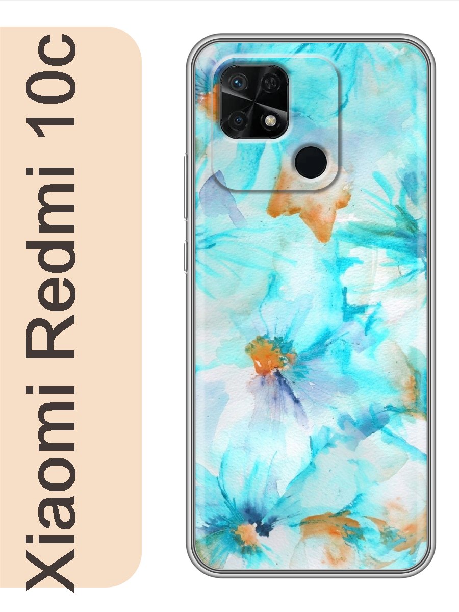

Чехол на Xiaomi Redmi 10c цветы акварель 190, Прозрачный, red10cflws