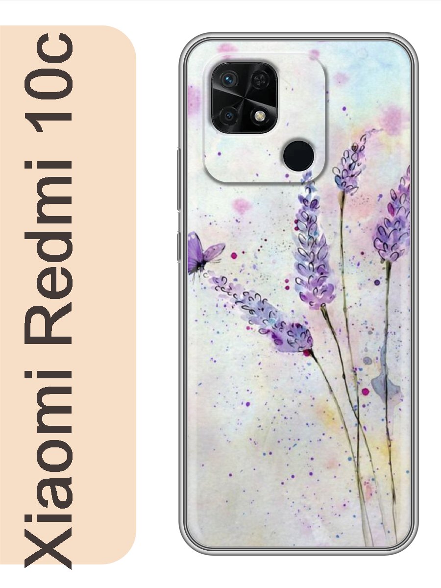 

Чехол на Xiaomi Redmi 10c цветы 187, Прозрачный, red10cflws