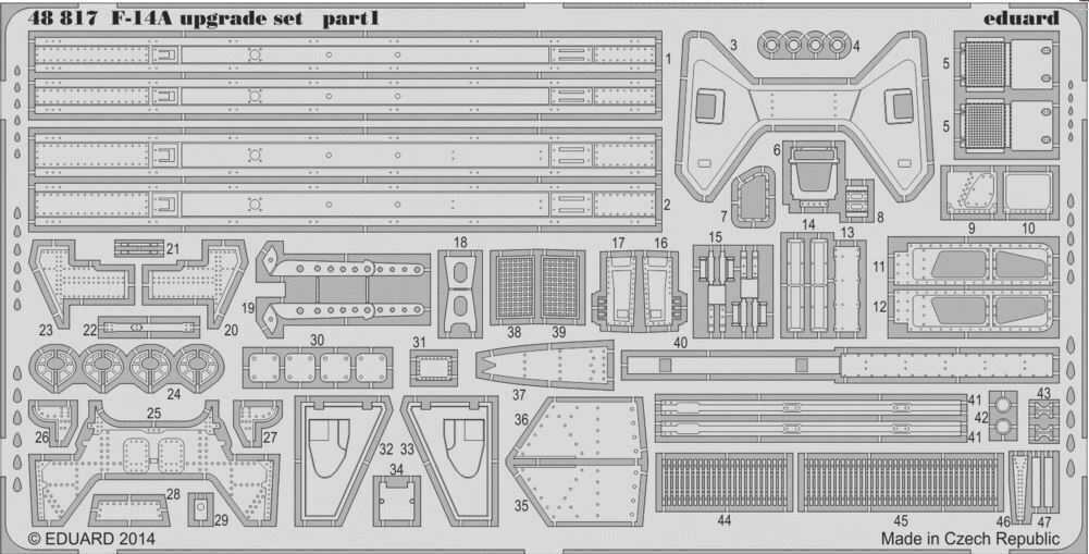 

Фототравление Eduard 48817 F-14A upgrade set 1/48, Однотонный