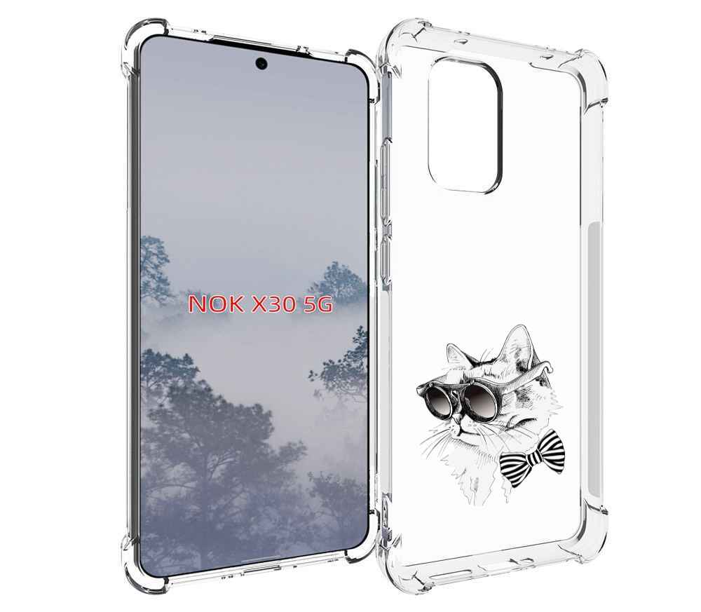 

Чехол MyPads крутая кошка в очках для Nokia X30 5G, Tocco