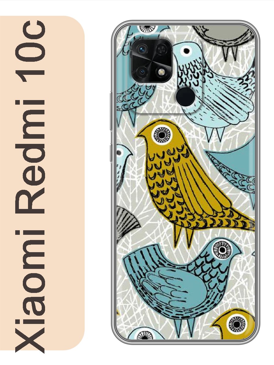 

Чехол на Xiaomi Redmi 10c птицы фон 165, Прозрачный, red10cfone